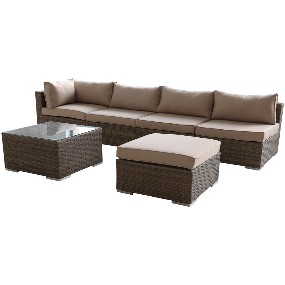 Furniture One 5 Seater Yellow Patio Corner Sofa Set Image 2