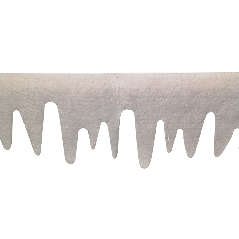 Premier Glitter Icicle White Felt Fringe Wall Fireplace Christmas Decoration 18 x 240cm Image 1