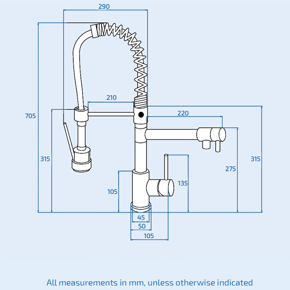 Nes Home Gleam Chrome Dual Spout Spray Pull Out Kitchen Mixer Tap Image 3