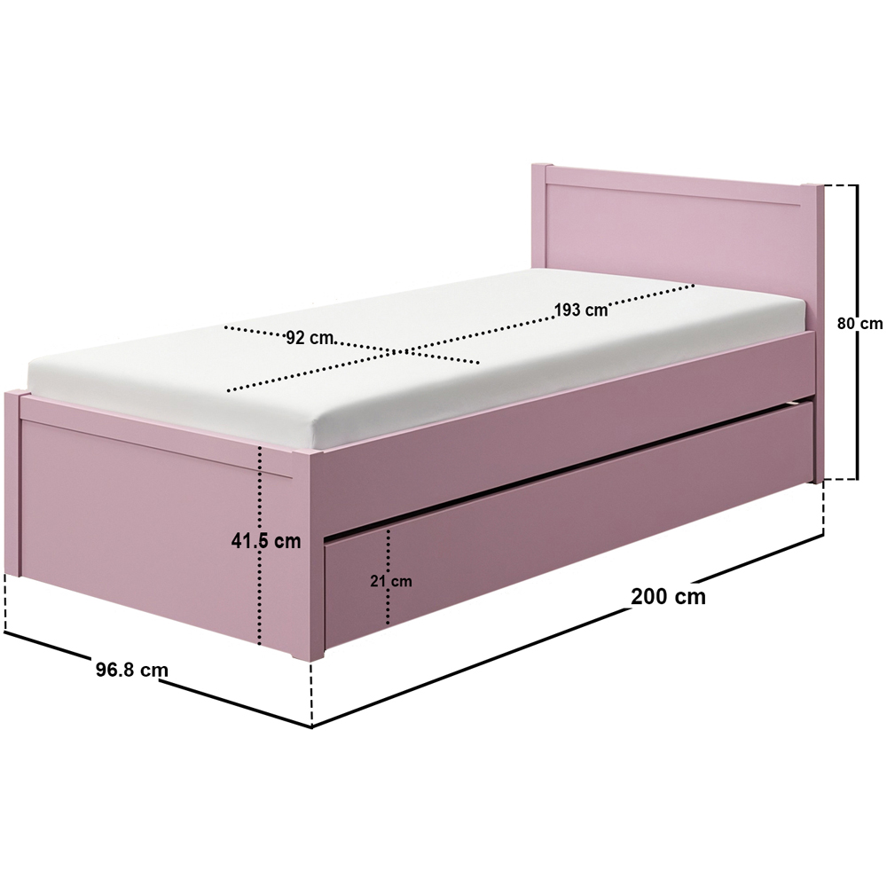 Flair Oli Single Pink 2 Drawer Storage Bed Image 7