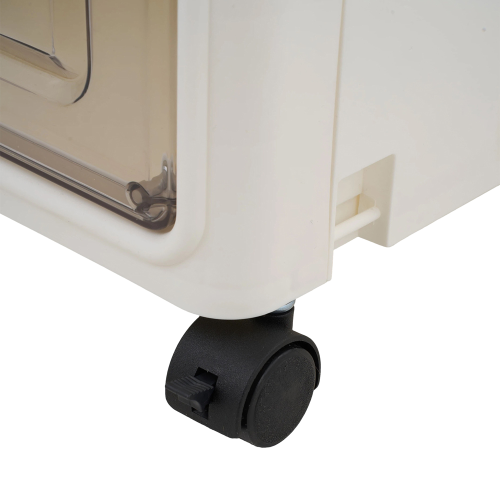 Living and Home 2 Door Slim Plastic Storage Cabinet with Wheels Image 5