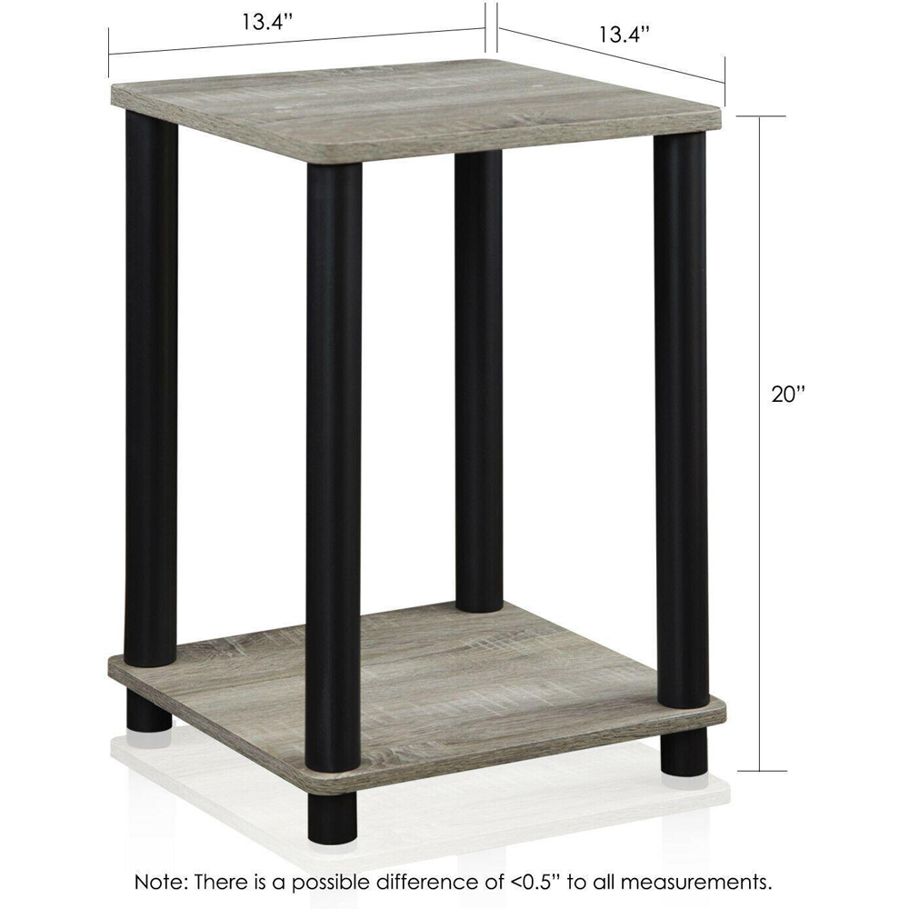 Walplus Single Shelf French Oak Grey and Black Turn-N-Tube Haydn End Table Image 5