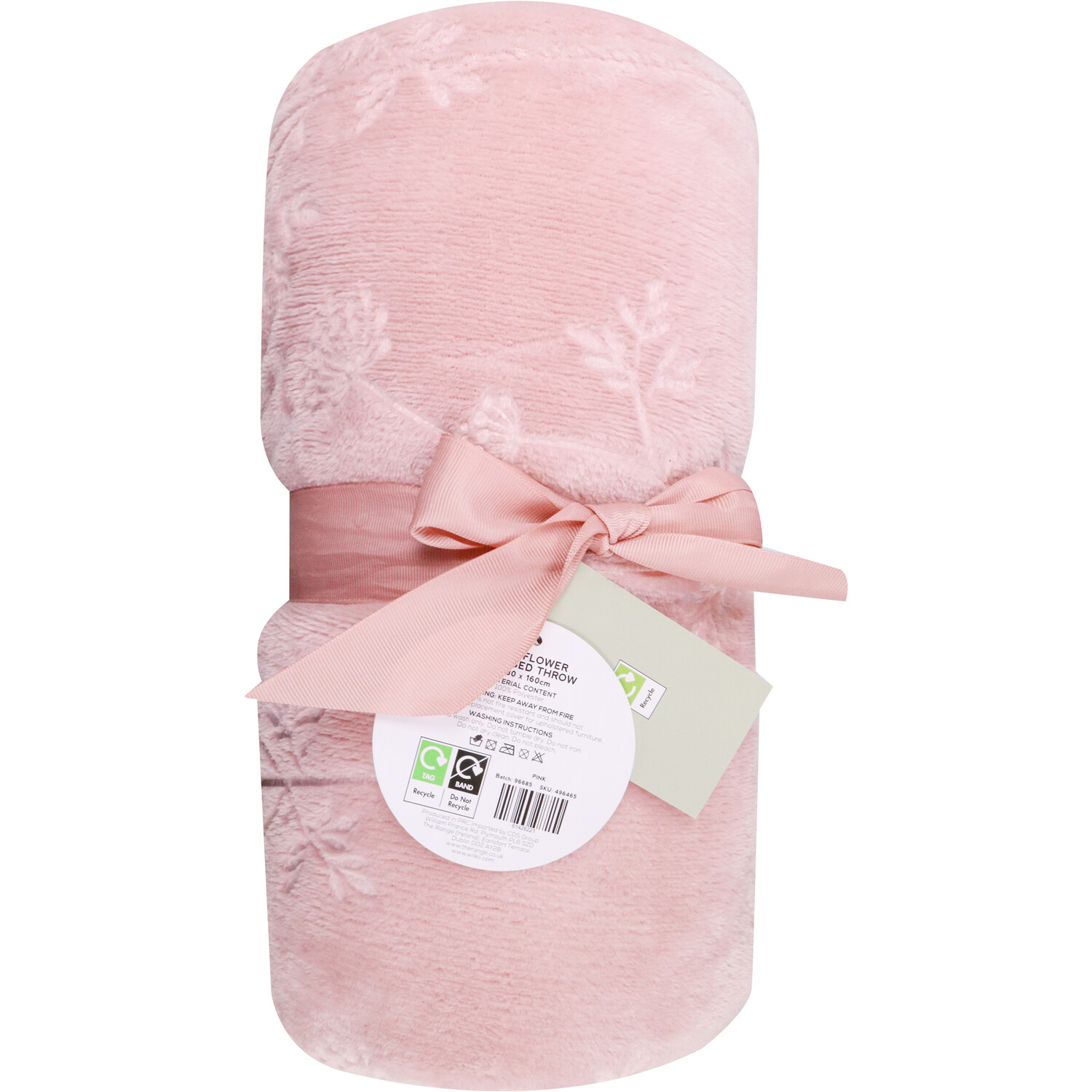 Wildflower Embossed Throw Pink Image 1