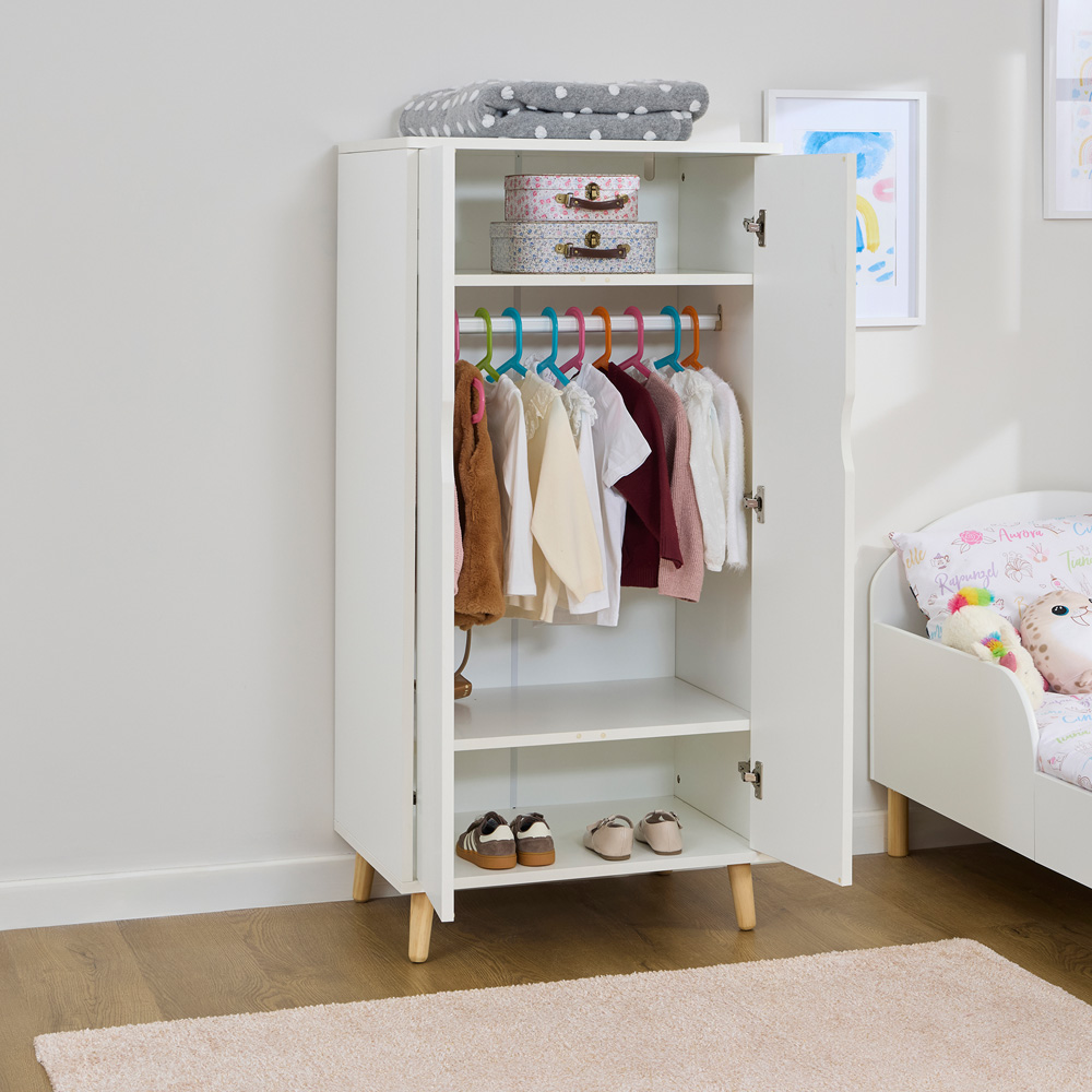 Liberty House Toys 2 Door White Kids Wardrobe Image 8