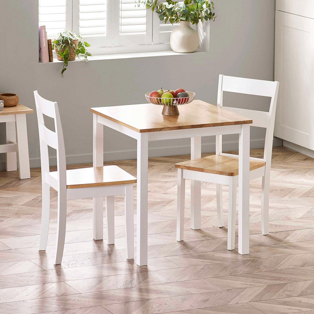 Julian Bowen Linwood 2 Seater White and Oak Dining Table Image 7