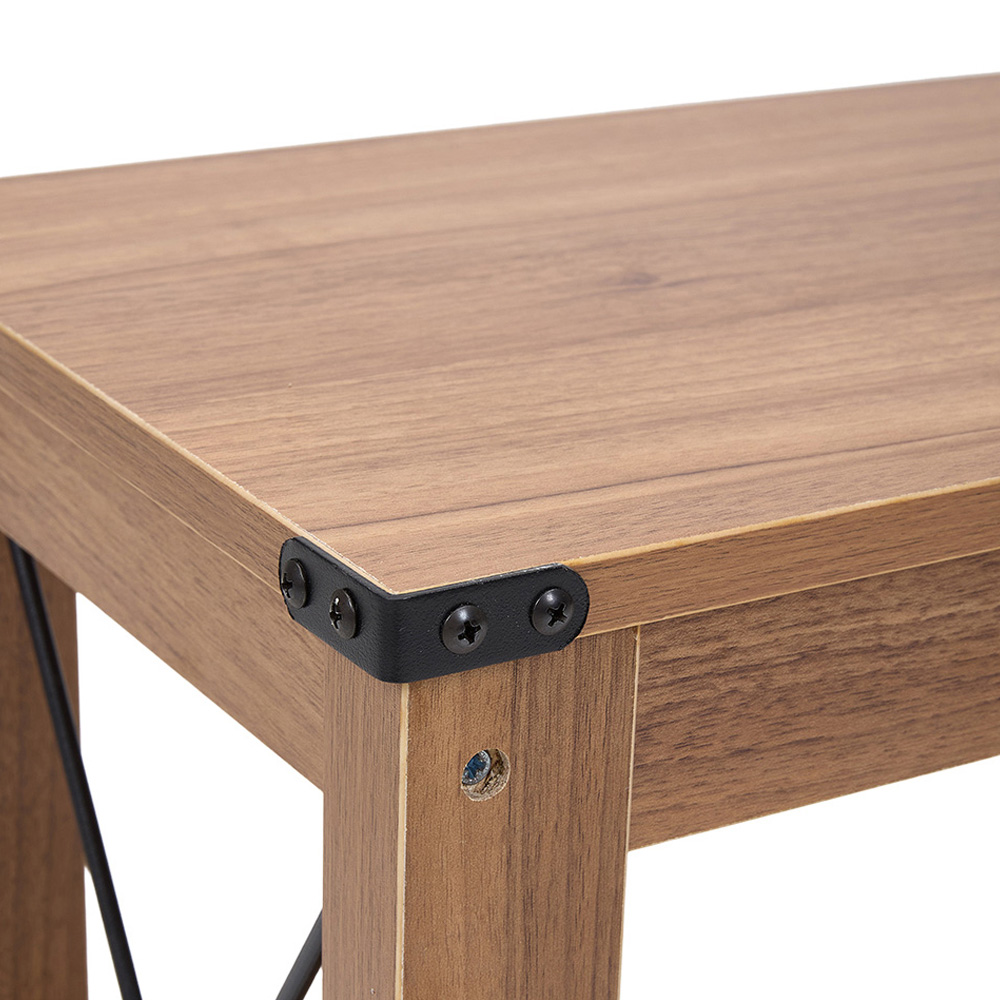 Living and Home Single Shelf Wood-Coloured Side Table Image 6