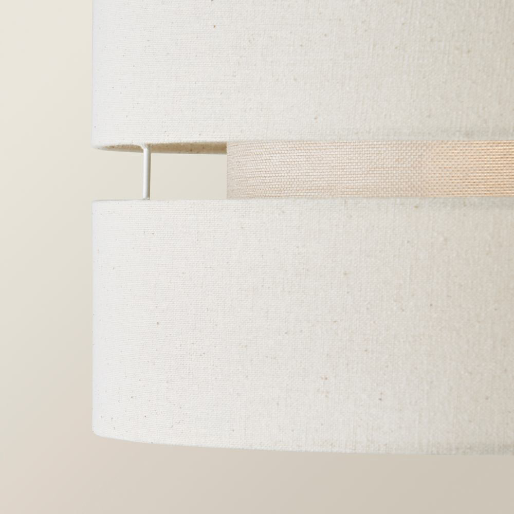 ValueLights Sophia 2 Tier Natural Linen Ceiling Drum Lamp Shade Image 5