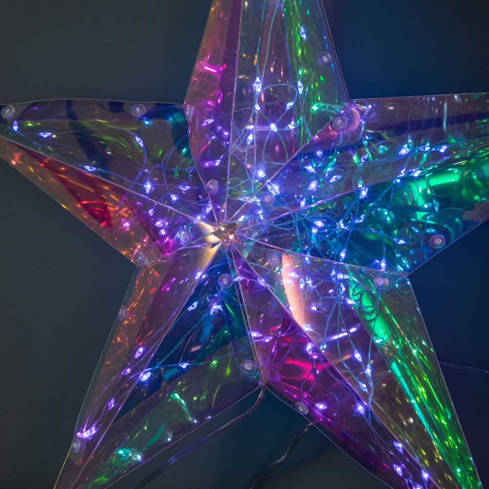 Samuel Alexander 100 White LED Battery Operated Light-Up Hanging Christmas Dreamlight Star 36cm Image 7