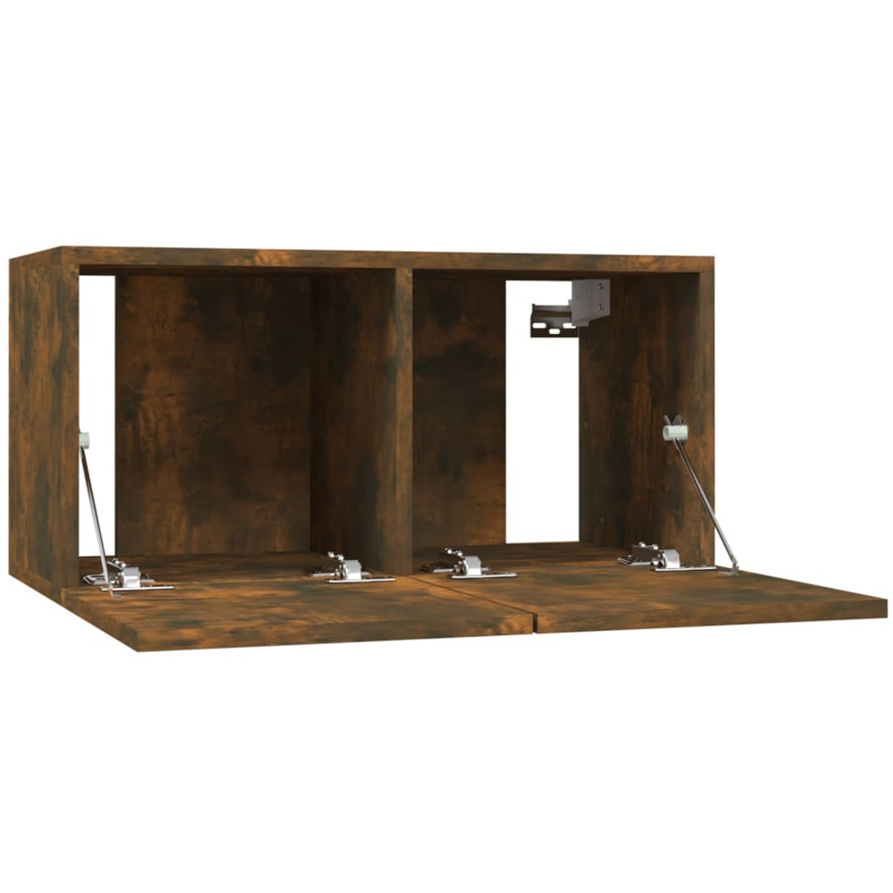 vidaXL 2 Door Smoked Oak Wall Mounted Small TV Cabinet Image 5