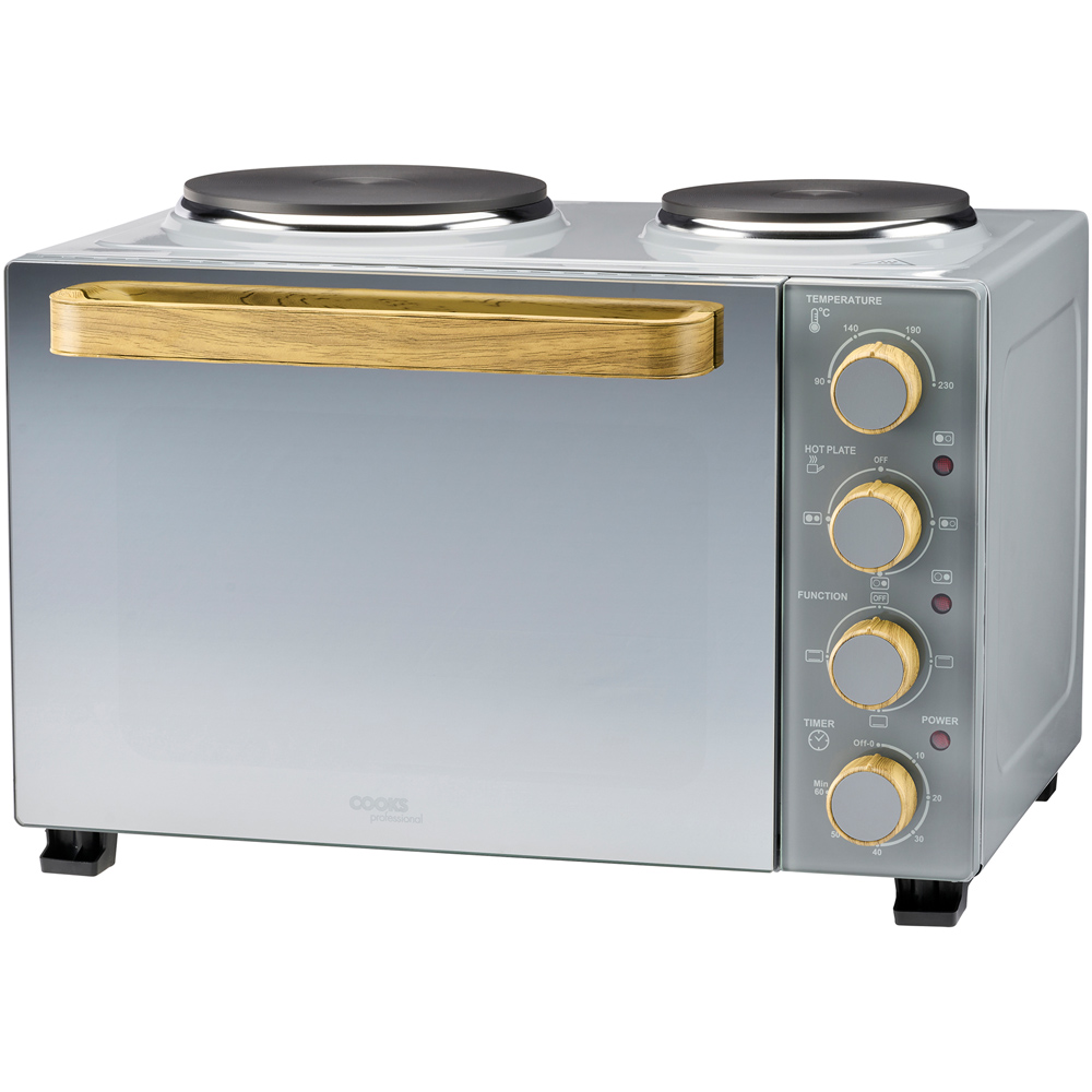 Cooks Professional K436 Nordic Grey Counter Top 28L Mini Oven Grill with Hob Image 1