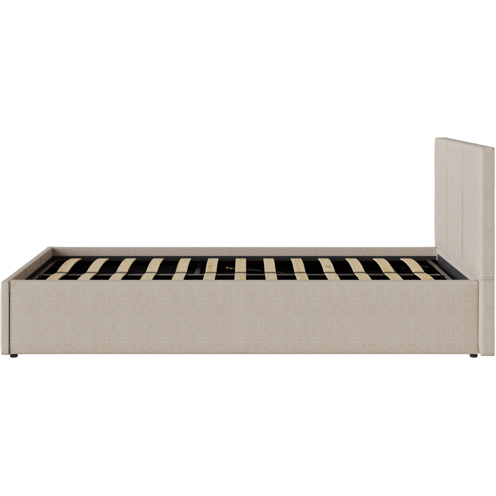 GFW Single Natural Hopsack Fabric End Lift Ottoman Bed with Memory Pocket Spring Mattress Image 5