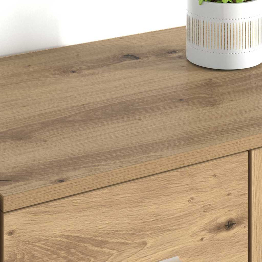 vidaXL Single Door 4 Drawer Artisan Oak Sideboard Set of 2 Image 4