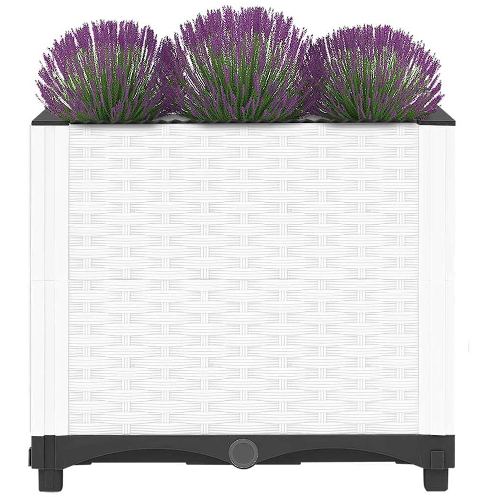 vidaXL White Plastic Garden Raised Bed 40 x 40 x 38cm Image 3