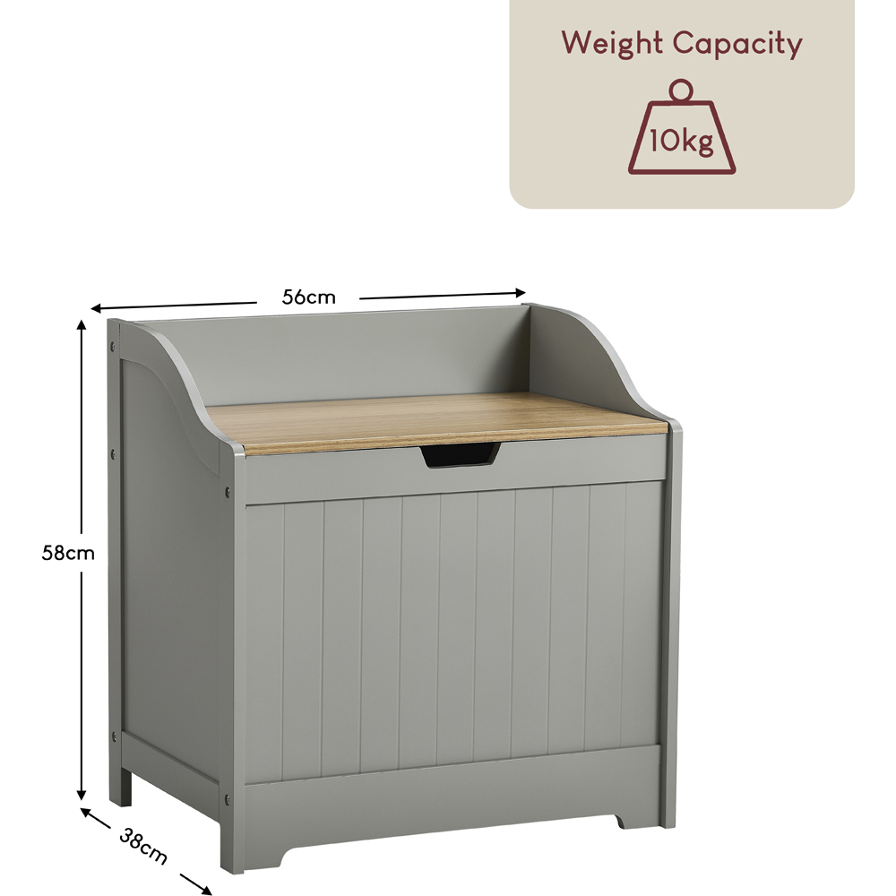 BATH VIDA Priano Grey Laundry Chest Image 7