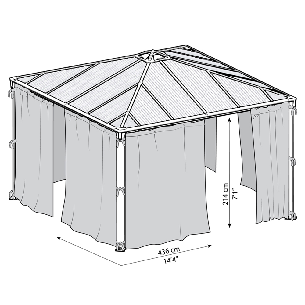 Palram Canopia 2.1 x 4.3m Square Gazebo Curtain 4 Pack Image 4