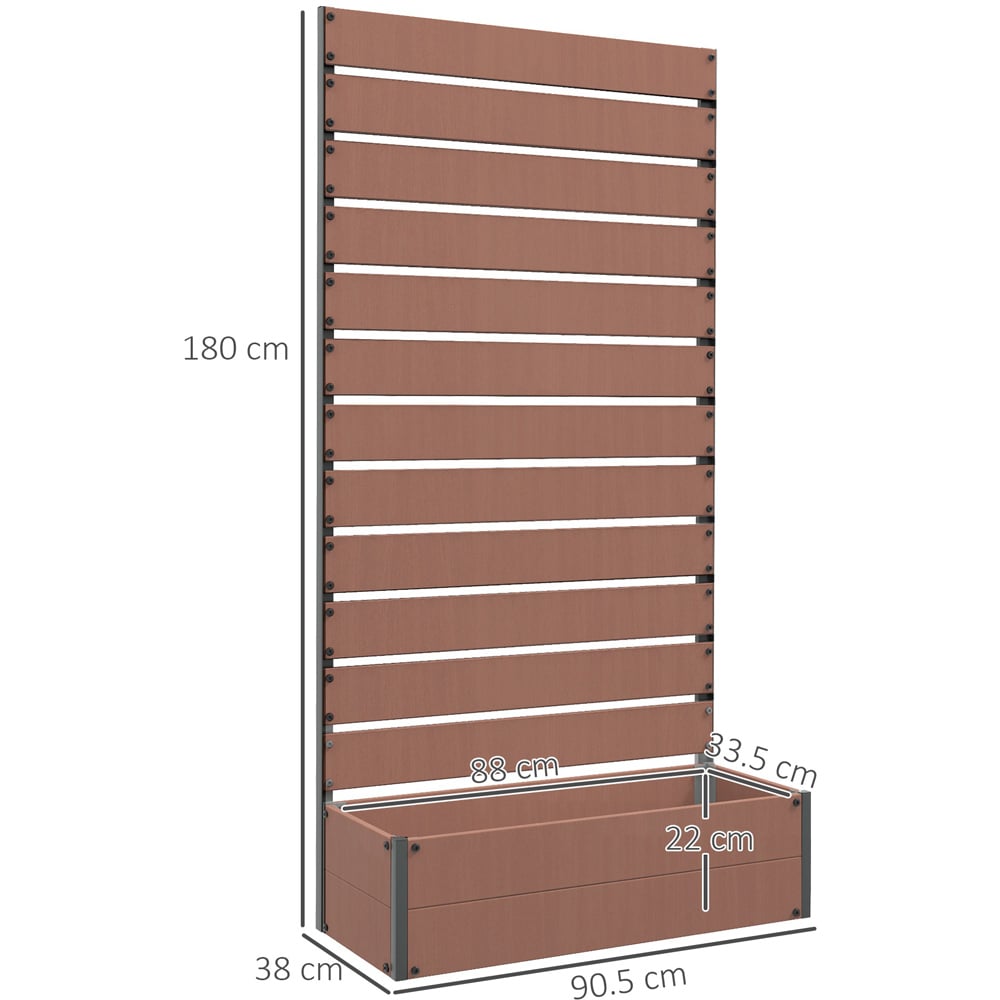 Outsunny Light Brown Raised Garden Bed Trellis Planter Image 7