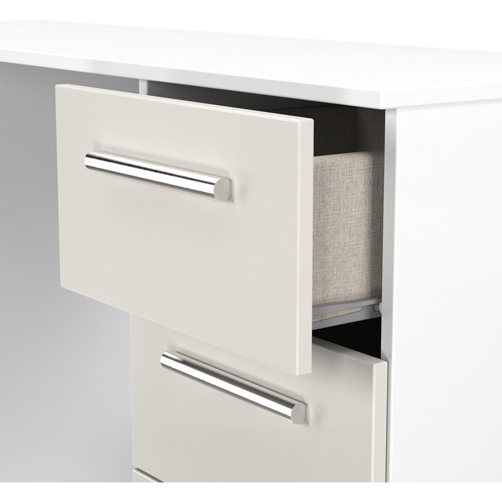 Crowndale Contrast 6 Drawer Grey Matt and White Kneehole Desk Ready Assembled Image 6