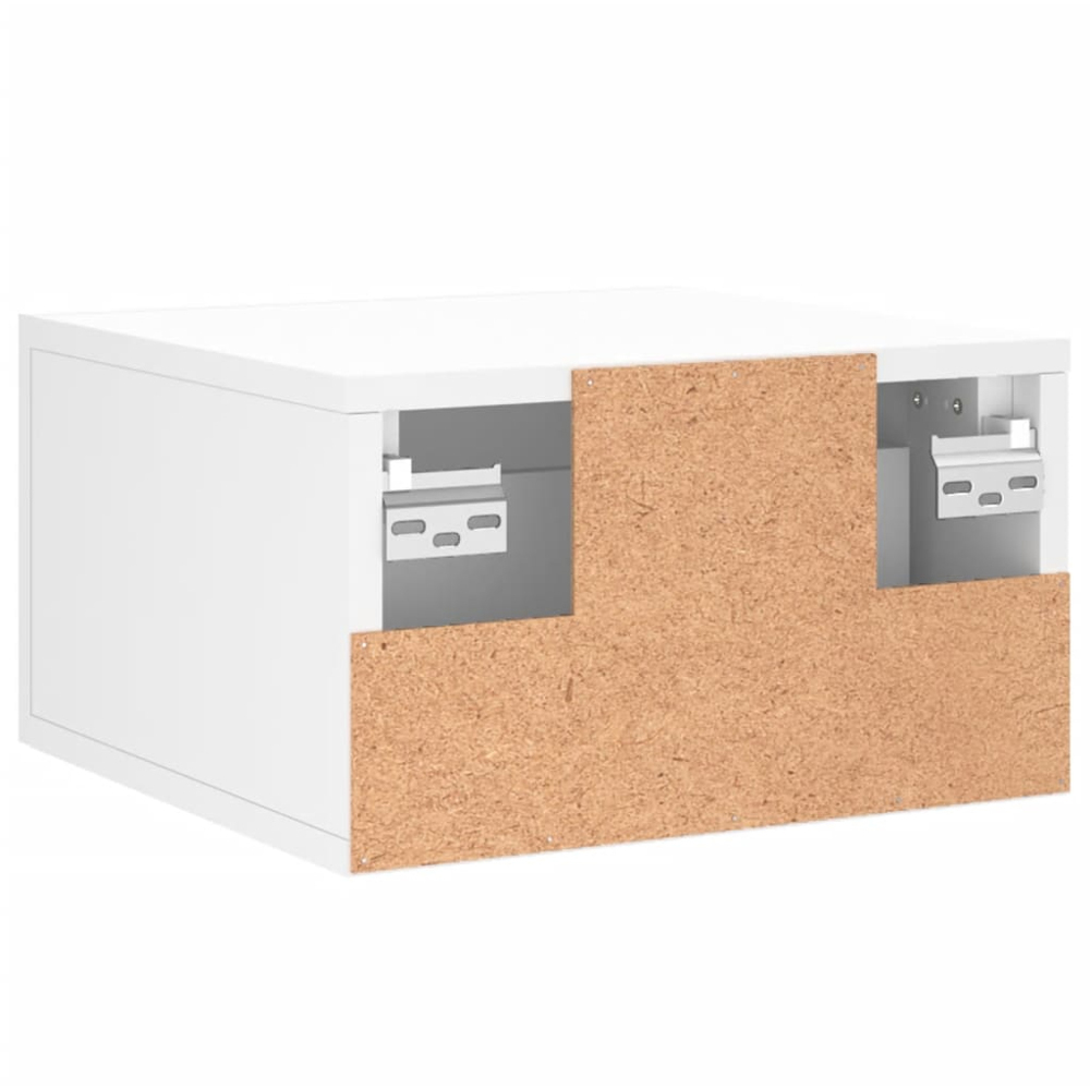 vidaXL Singe Drawer White Wall Mounted Bedside Table Image 8