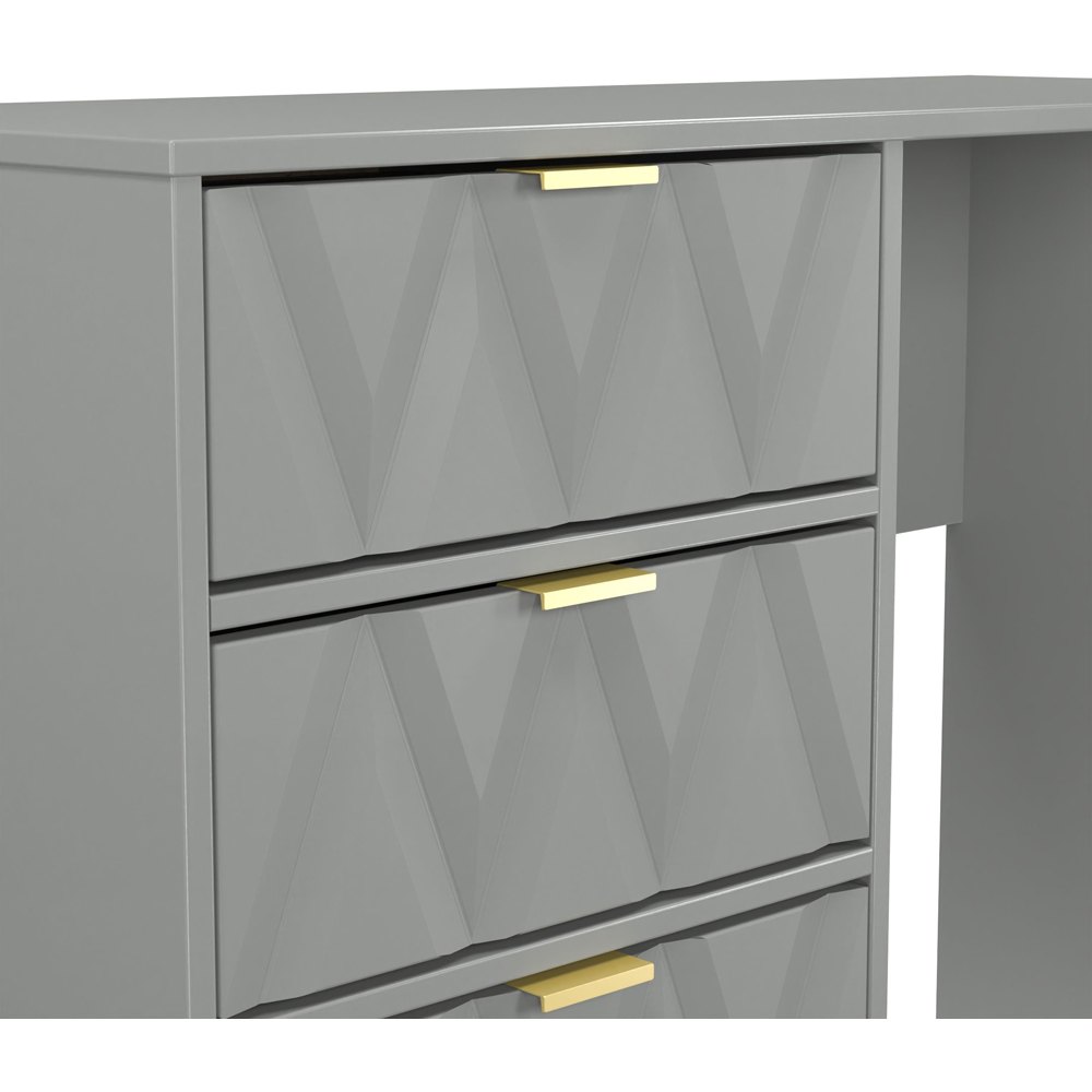 Crowndale Diamond 4 Drawer Dusk Grey Vanity Dressing Table Ready Assembled Image 5