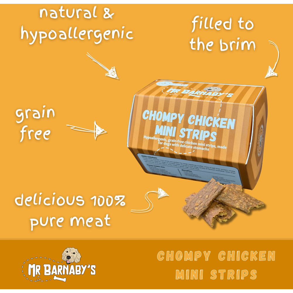 Mr Barnaby's Chompy Chicken Mini Strips Dog Treats 2 Pack Image 3