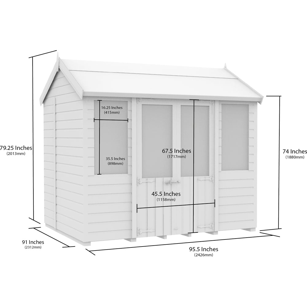 DIY Sheds 8 x 8ft Tongue and Groove Timber Apex Summer Garden Shed Image 9