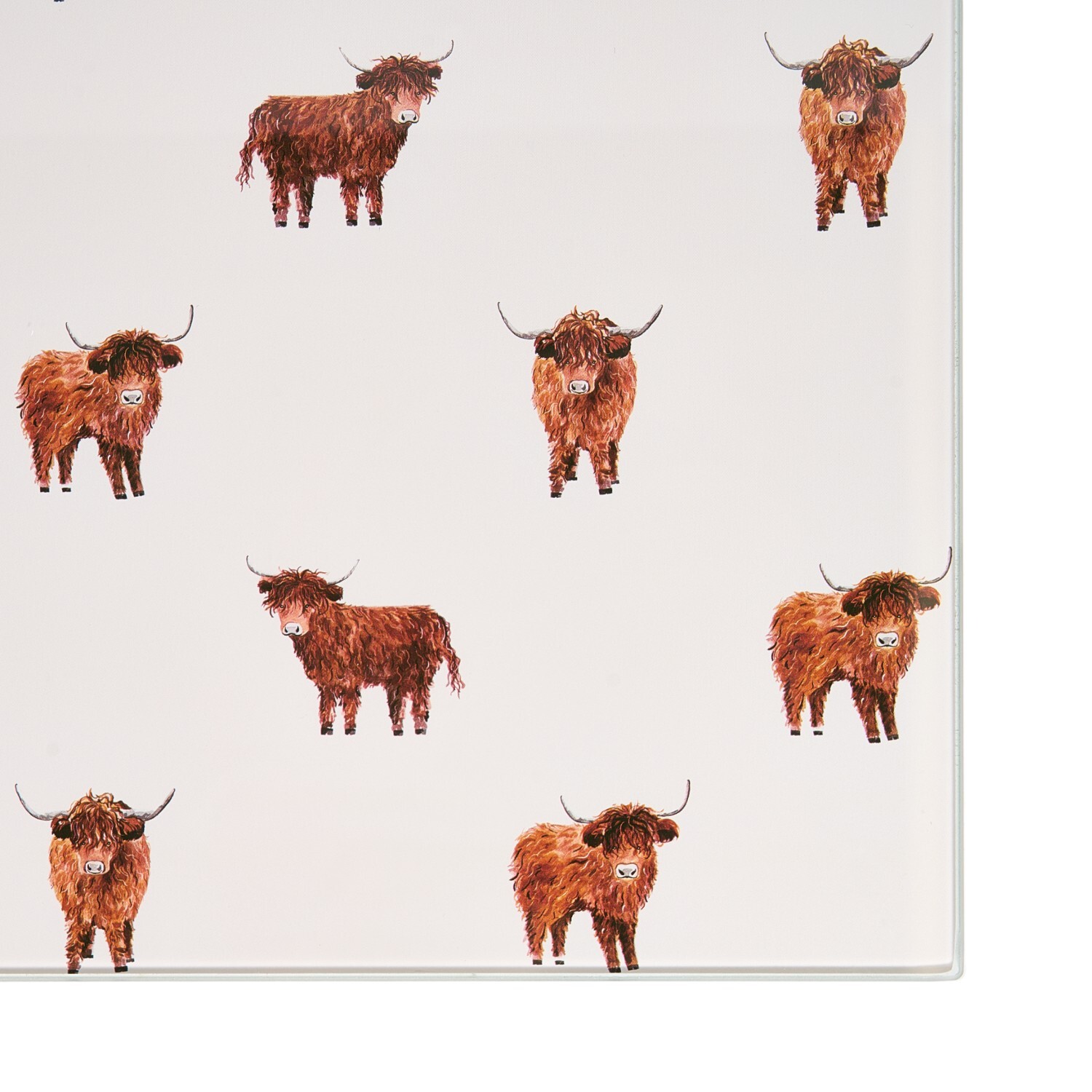 Highland Cow Glass Worktop Saver White Image 3