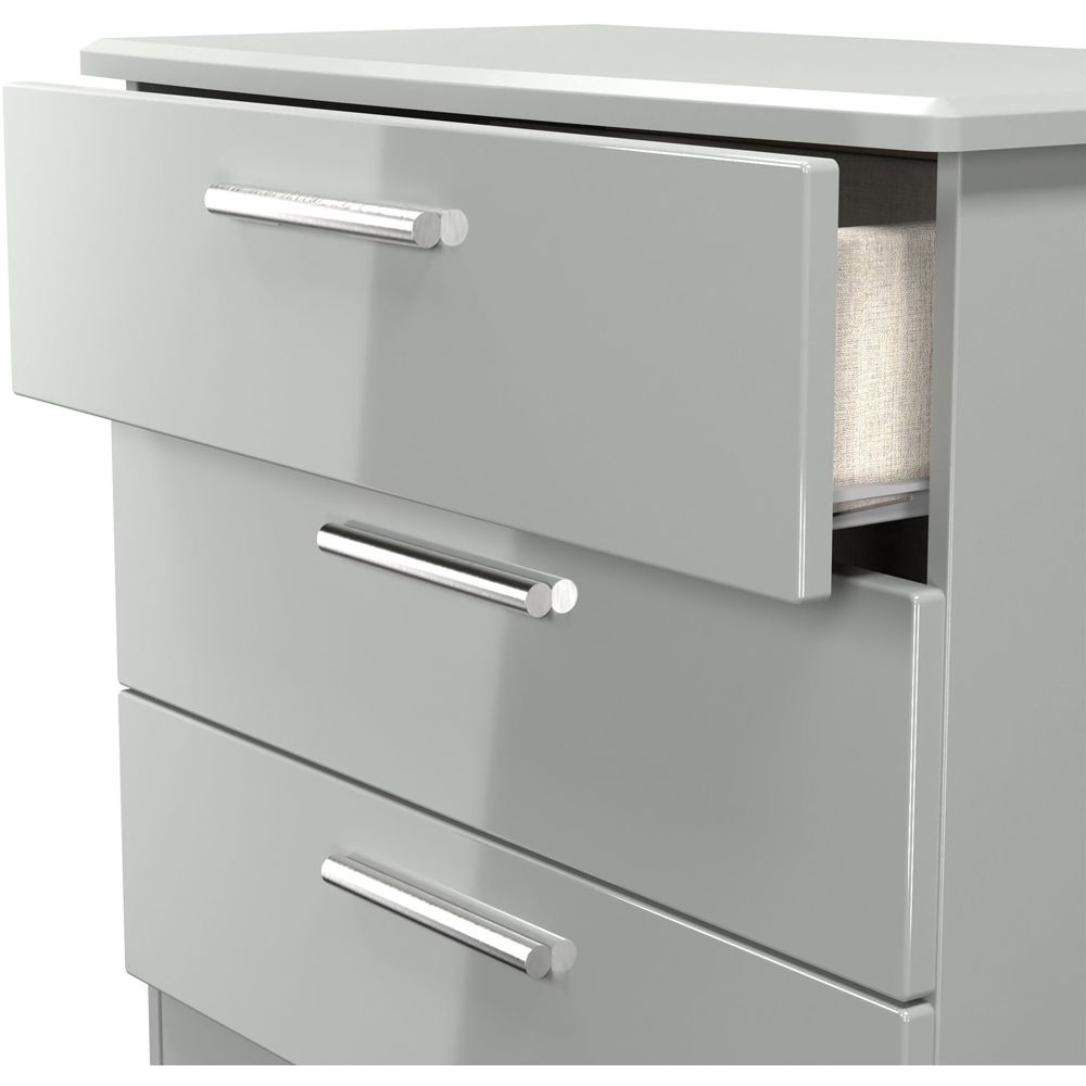 Crowndale Knightsbridge 3 Drawer Grey Gloss and Dusk Grey Chest of Drawers Ready Assembled Image 6