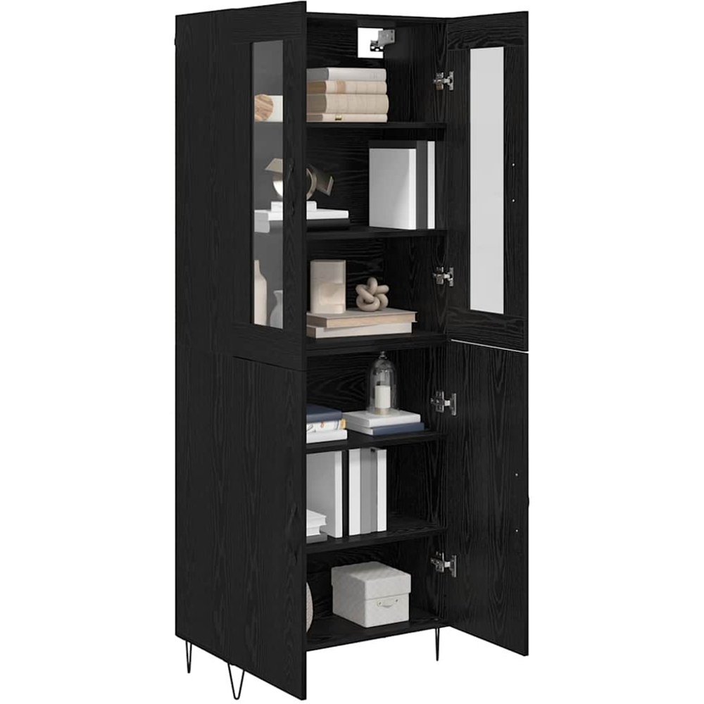 vidaXL 4 Door Black Oak Sideboard Image 3