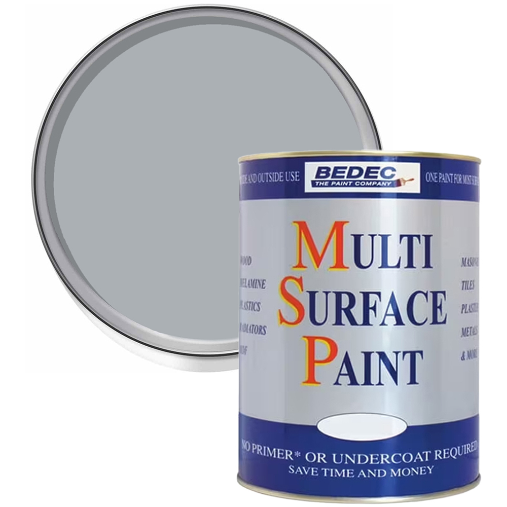 Bedec Light Grey Matt Multi Surface Paint 750ml Image 1
