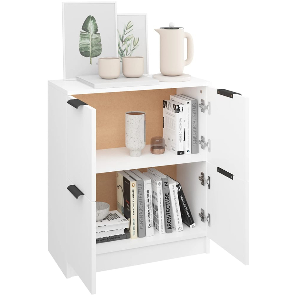 vidaXL 2 Door White Sideboard Image 4