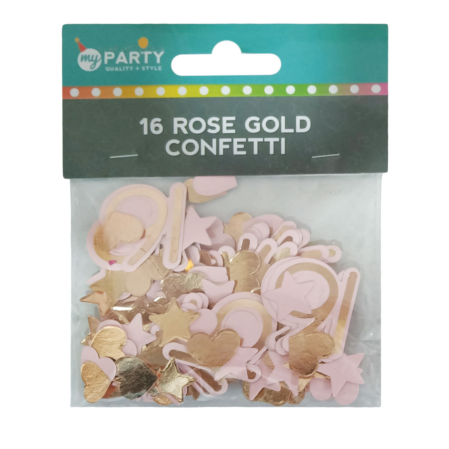 Birthday Number Rose Gold Paper Confetti - 16 Image