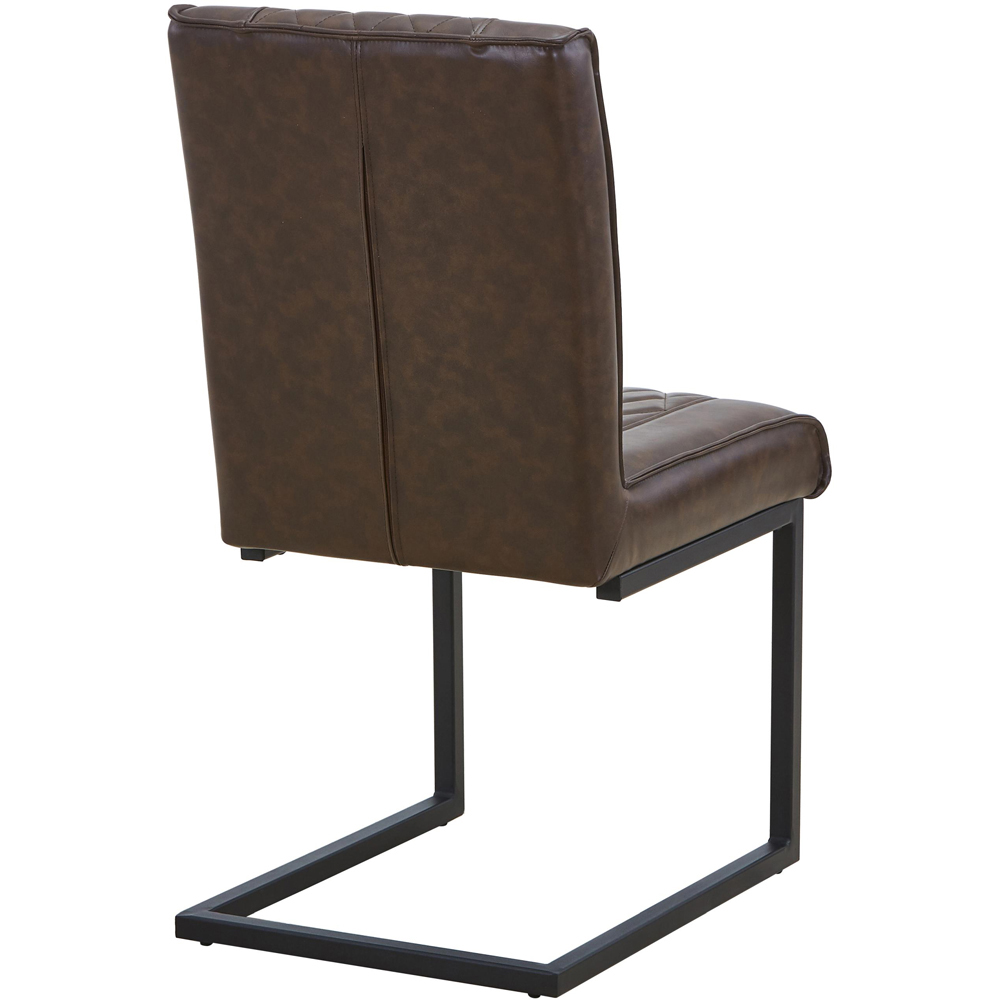 Portland Lennox Vintage Brown Cantilever Dining Chair Image 6