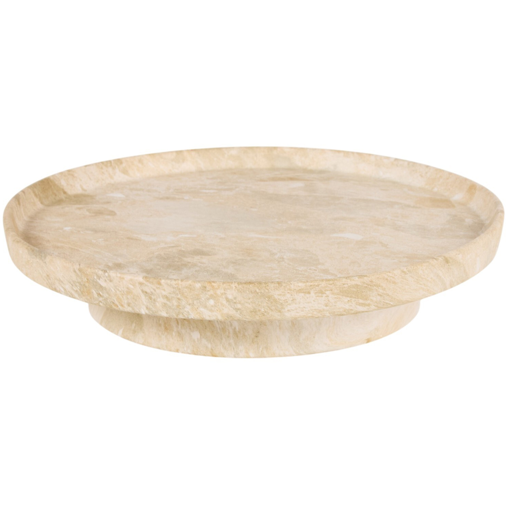 Marble Effect Pedestal Tray Neutral Image 1