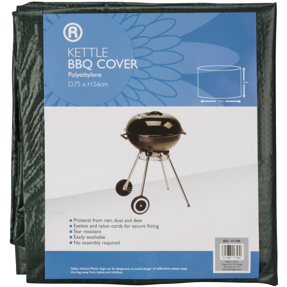 Green Kettle BBQ Cover Weatherproof Grill Protection Wilko