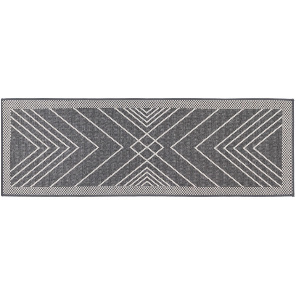 JVL Expression Stripe Rubber Backed Door Mat and Runner Set Image 2