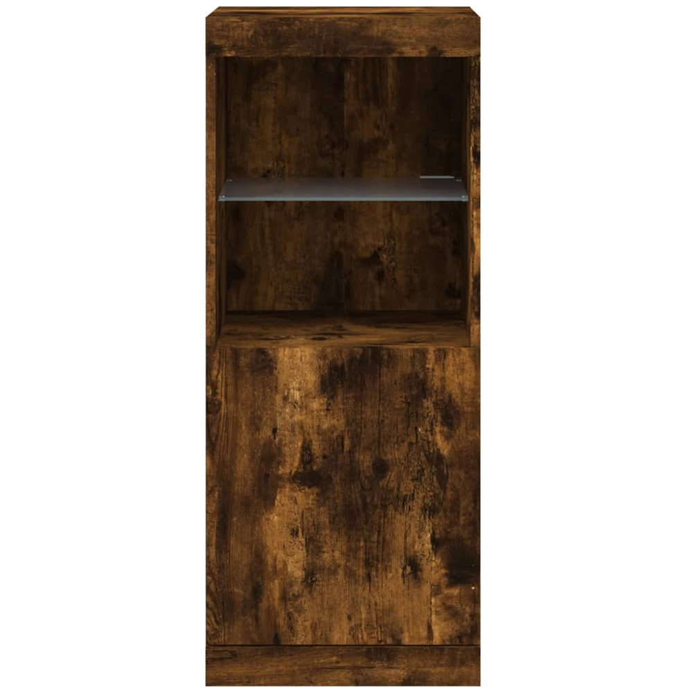 vidaXL Single Door 2 Shelf Smoked Oak Sideboard with RGB LED Lights Image 6