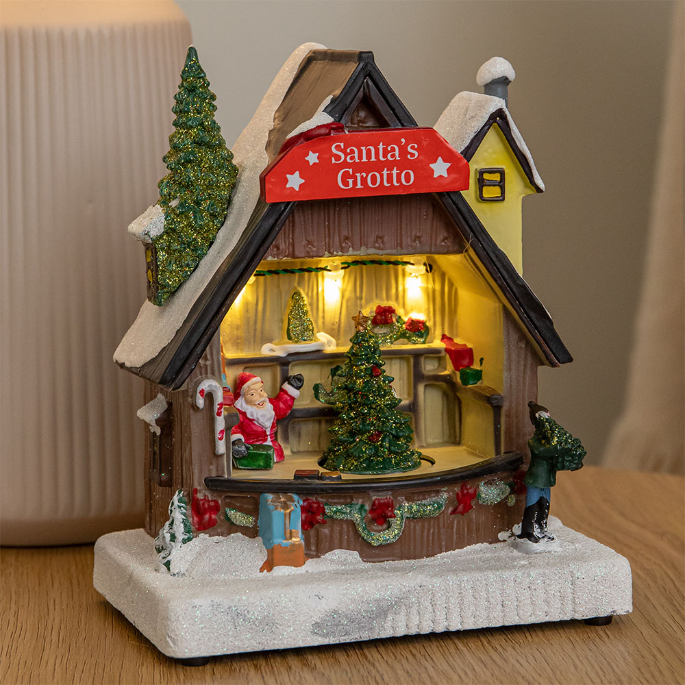 Samuel Alexander Light Up Santa's Grotto Moving Musical Christmas Scene 17cm Image 2