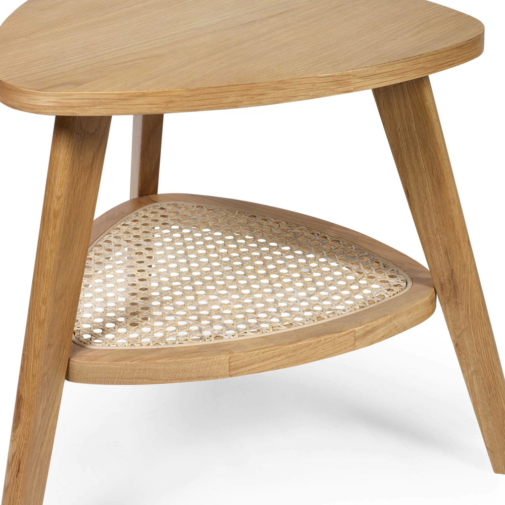Julian Bowen Vera Single Shelf Oak Triangular Side Table Image 4