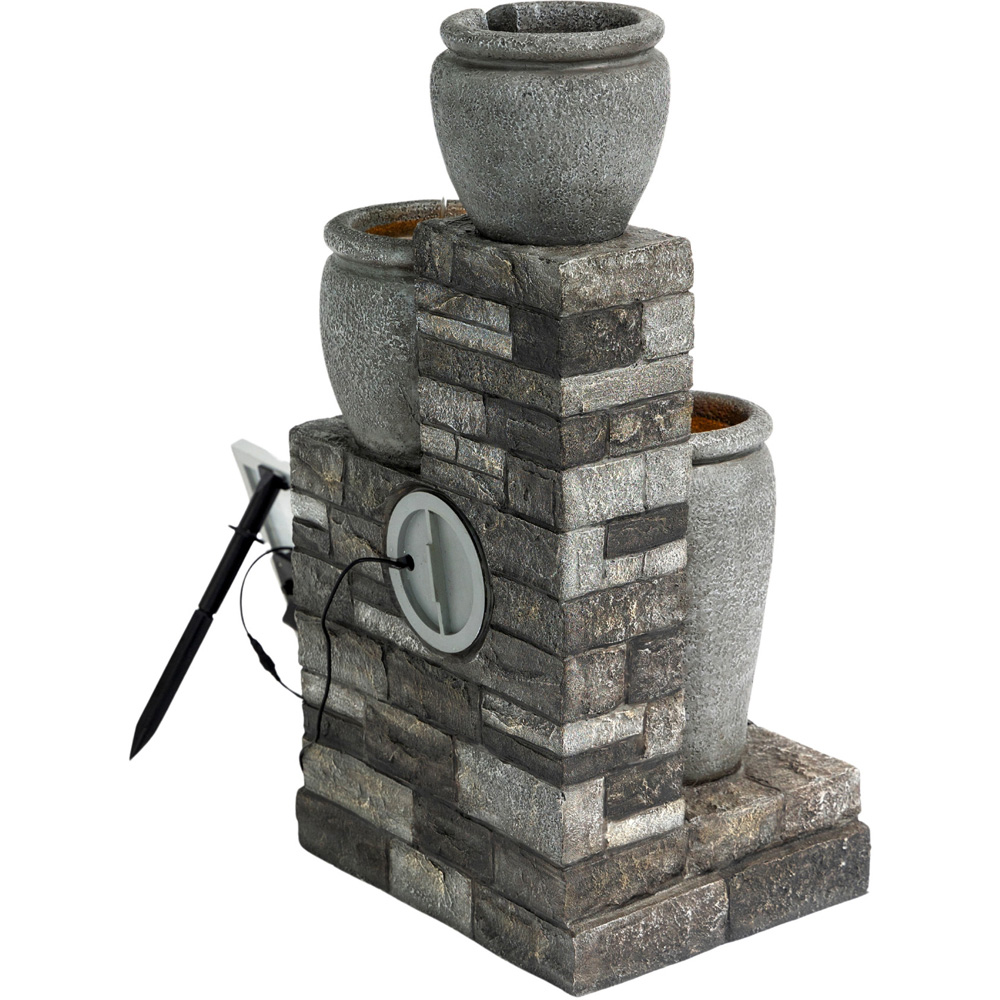 Teamson Home Grey 4-Tier Cascading Urn Stacked Stone Outdoor Fountain 30.7 inch Image 3