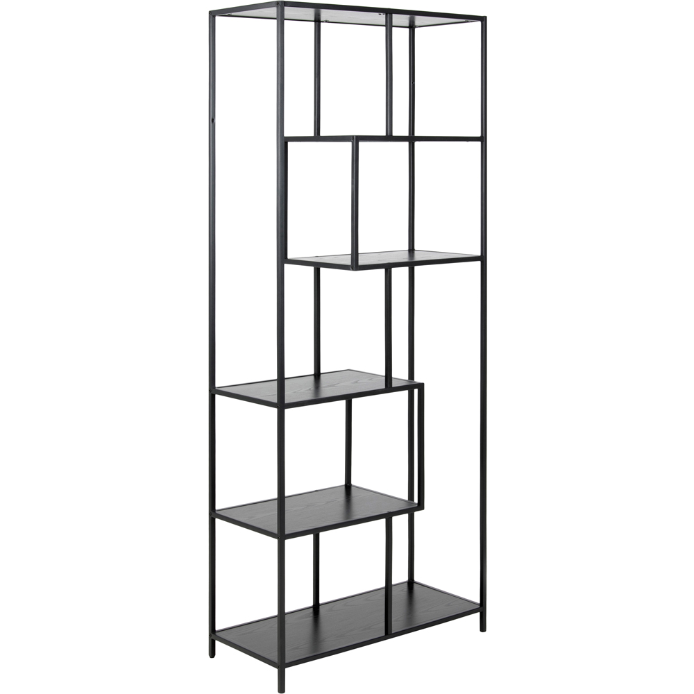 Florence Seaford 5 Shelf Black Metal Bookcase Image 2