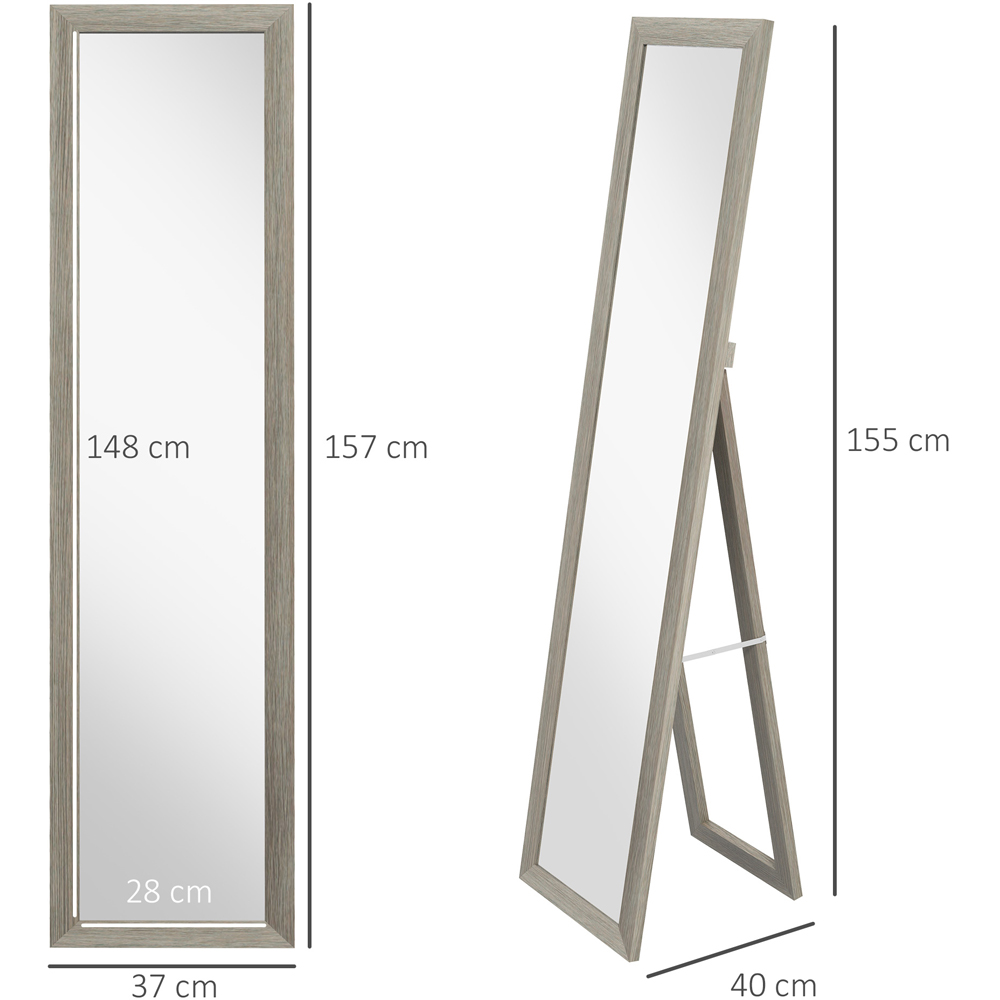 HOMCOM Grey Rustic Full Length Mirror 155cm Image 7