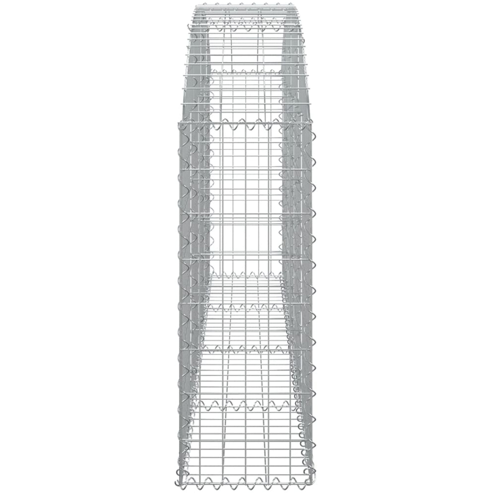 vidaXL Silver Galvanised Iron Arched Gabion Basket 200 x 30 x 80/100cm Image 3