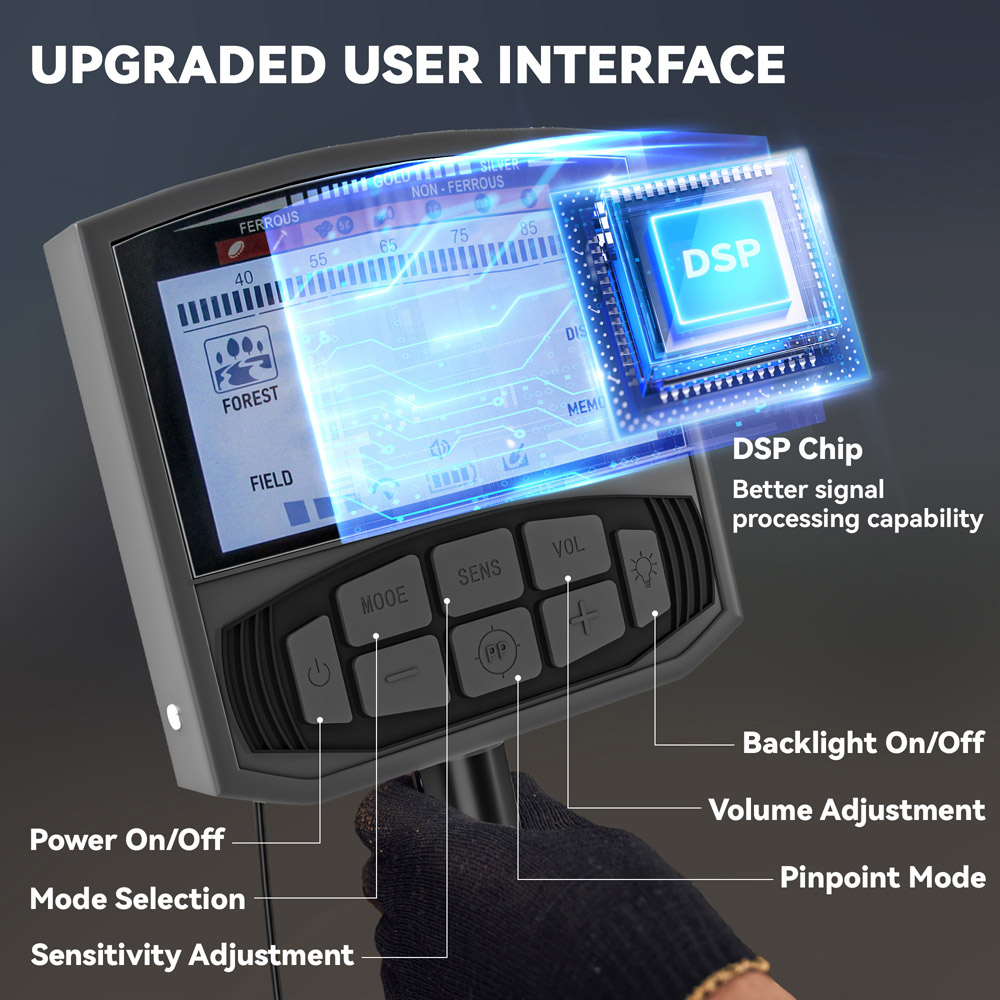 Outsunny Gold Metal Detector with DSP Chip Image 4