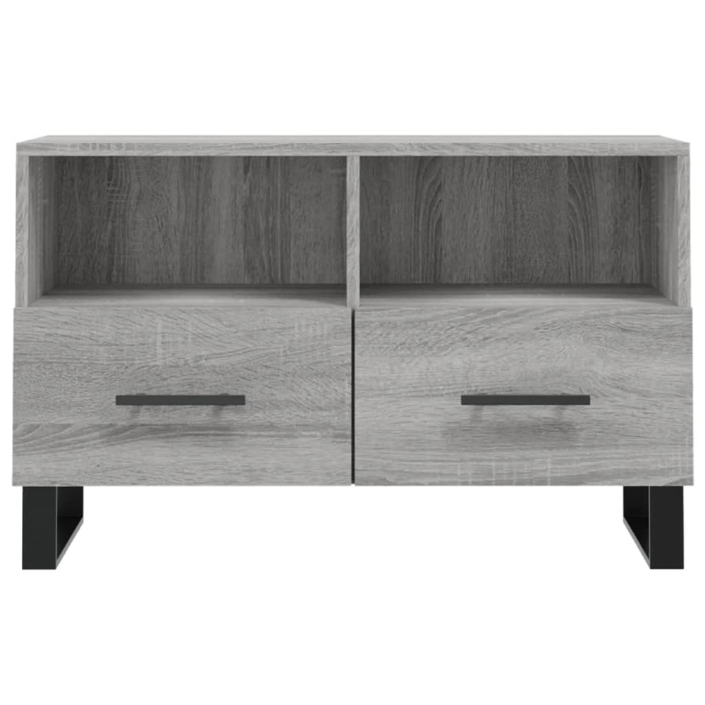 vidaXL 2 Drawer 2 Shelf Grey TV Cabinet Image 3