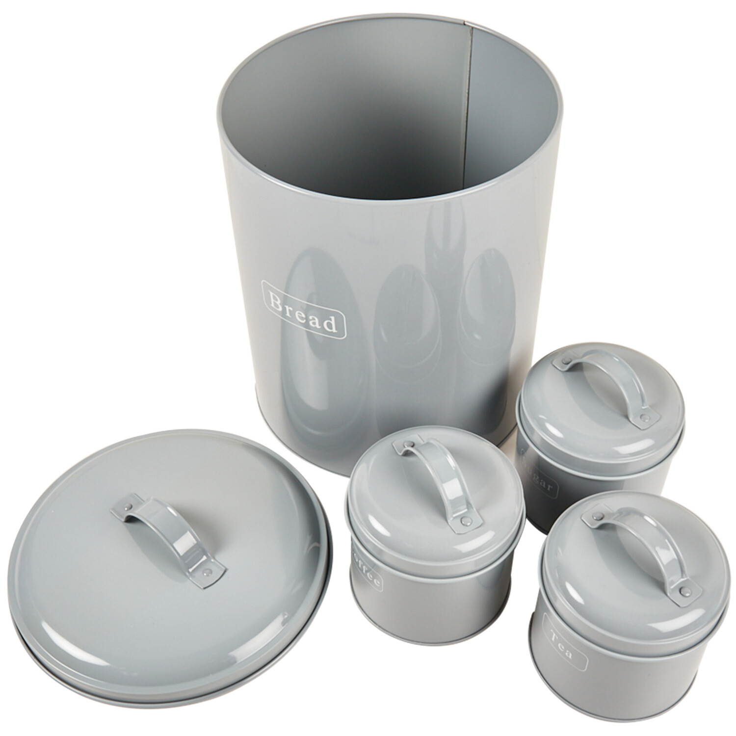 Set of 4 Jumbo Canisters Grey - Grey Image 3