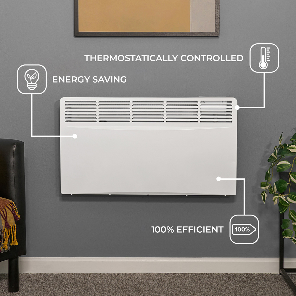 Adam Amba White Electric Radiator 2000W Image 3