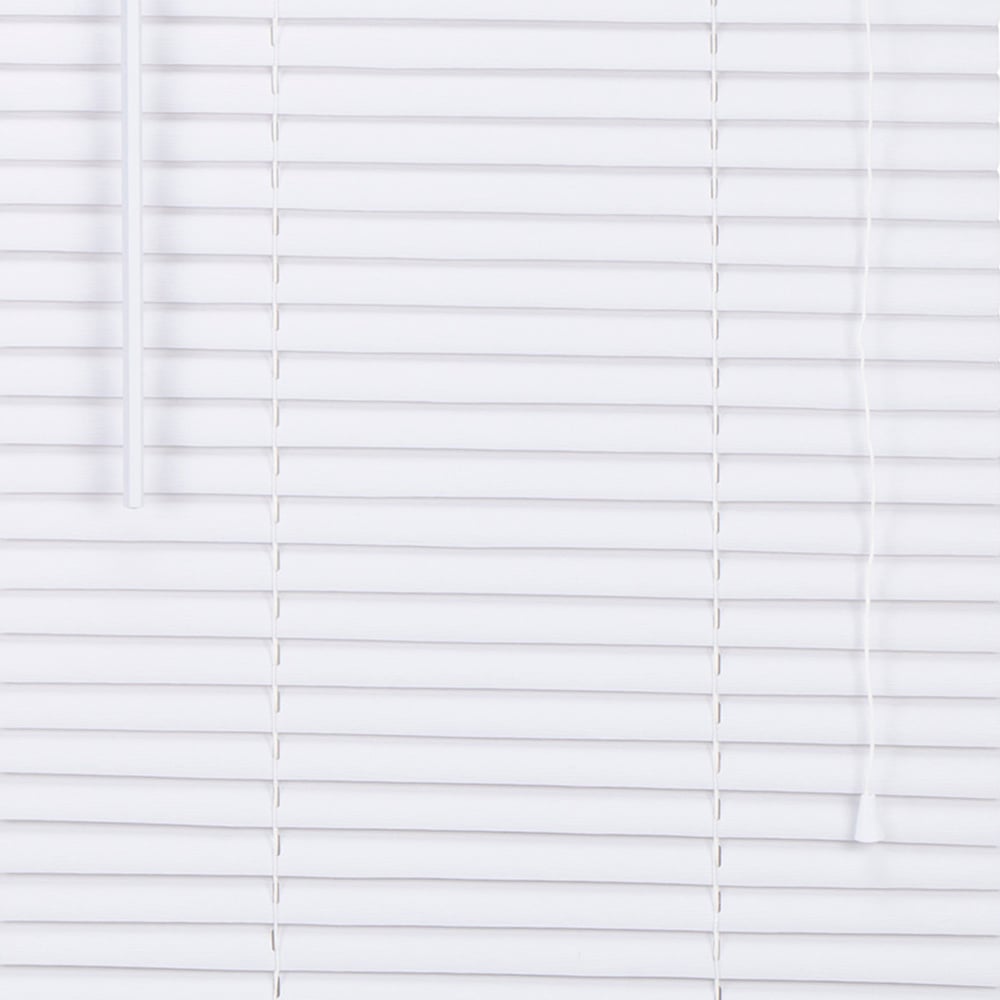 PVC White Wood Effect Venetian Blind White 90cm Image 1