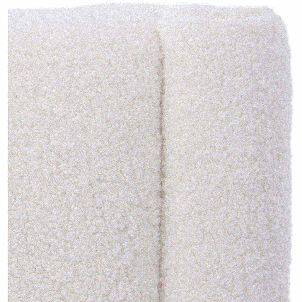 Living and Home Cream Teddy Fleece Modern Ottoman Bench Image 6