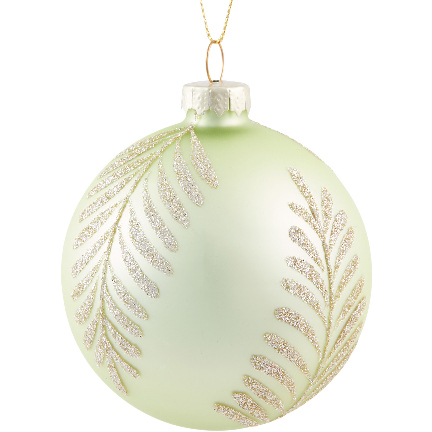 Glitter Patterned Bauble Apple Green - Apple Green Image 2