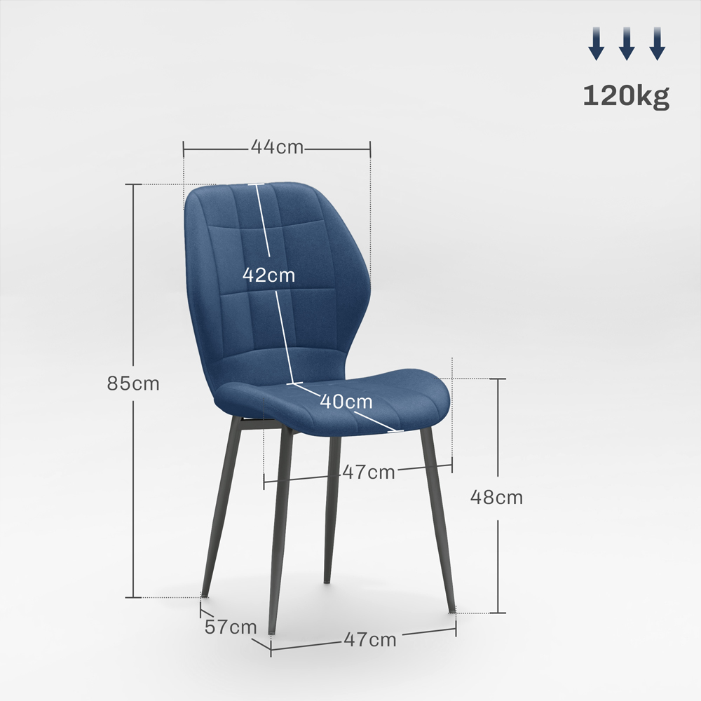 Portland Set of 4 Dark Blue Dining Chair Image 7